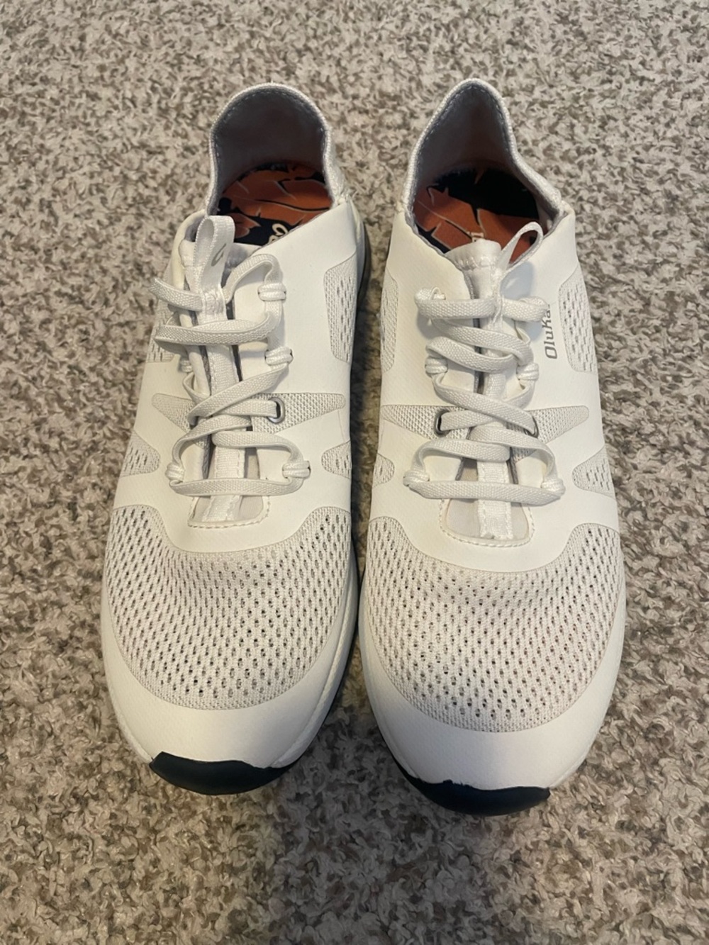 Olukai Women's Huia White Mesh Lace-Up Sneakers Size 8